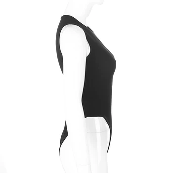 Sweetown Melna Strapless Sieviešu Bodysuit 2020 Bez Piedurknēm Sexy White Virsbūves Top Gadījuma O Kaklu Sarkana Streetwear Bodysuits Pie Pleca