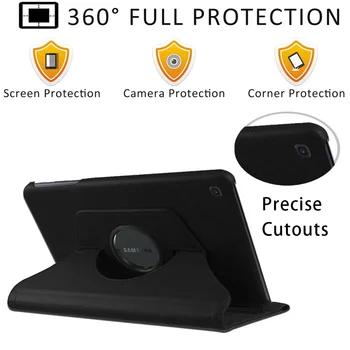 360 Grādu Rotējoša Tablet Case for Samsung Galaxy Tab 10.1 2019/T515/T510/Cilnes p610/S6 Lite Anti-Vibrācijas uz Lietu+Stylus
