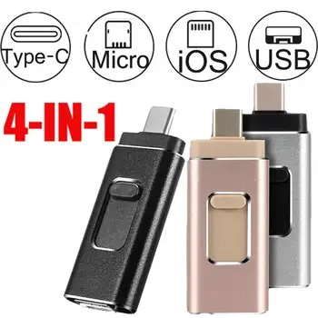 USB Flash Drive 4 1 iOS/C Tips/ Micro usb /Usb Stick 3.0 Pen Drive 16GB 32GB 64GB, 128GB un 256 gb Pendrive Flash Drive