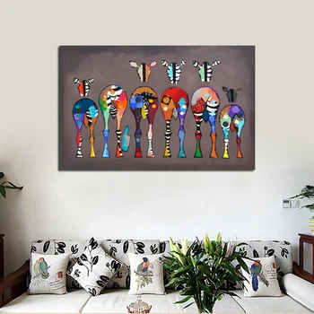 Krāsains Dzīvnieku Abstraktu Zebra Plakāti un Izdrukas Audekls Gleznošanai Skandināvijas Cuadros Sienas Art Attēlus Dzīvojamā Istaba Dekori