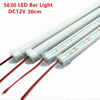 10PCS/LED Bar Gaismas DC12V 5630 LED Cieta Strip 30cm LED Caurule ar U Alumīnija Apvalks + PC Vāks