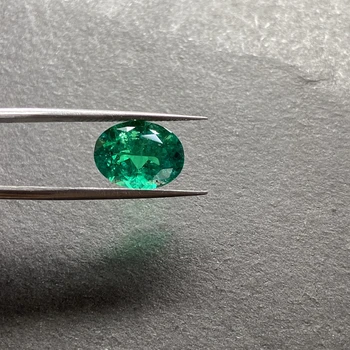 GRC Sertifikātu Ovāls zaļais smaragda akmens 8x6mm 1cts Pieaudzis kolumbijas smaragda akmens Gredzens