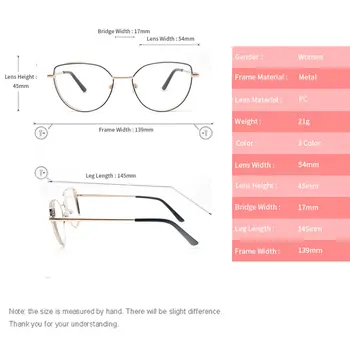 KANDREA 2020. gada Rudenī Jaunā Sieviešu Vizuļi Brilles Rāmis Metāla Cat Eye Lielgabarīta Brilles Zīmola Dizaina Sieviešu Skaidrs, Lēcas, Briļļu