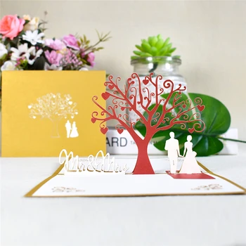 10 Pack Romantika Jubileju Pop-Up Kāzu Kartes, Ielūgumi Valentīna Kartes, Sieva, Vīrs 3D Apsveikuma kartiņu