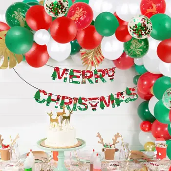 QIFU Priecīgus Ziemassvētkus Santa Claus Balonu Vainags 