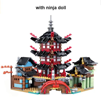 Ninja Temple DIY Celtniecības Bloku Komplekti 737pcs izglītojošas Rotaļlietas Bērniem Saderīgu Lepining ninjagoes