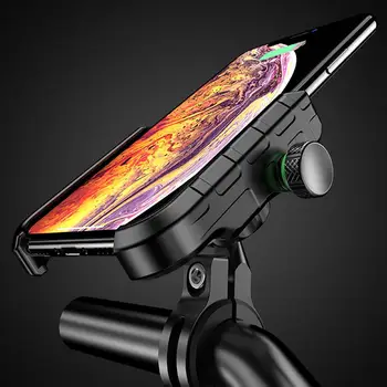 Ūdensizturīgs 360 Grādu Motocikla Stūres Spogulis Tālrunis Mount Turētājs ar QC 3.0 USB Lādētājs iPhone Samsung Xiaomi Tālruni