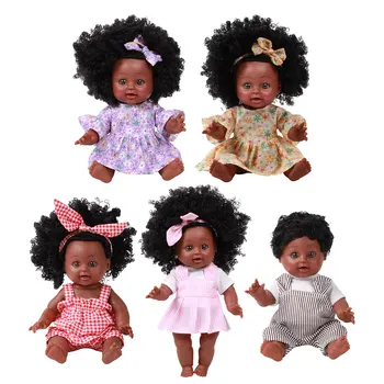 Silikona Melns Baby Lelle Āfrikas Jaundzimušo Lelle, Rotaļlietas, Dāvanas Bērniem Atdzimis Lelle Bērnu Dāvanu Ērti Pildījumu Rotaļlieta Piliens Kuģniecība