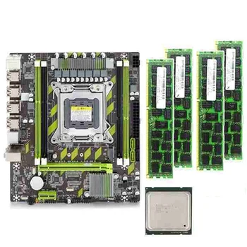 X79G LGA2011 Pamatplates Mini-ATX Kombinācijas E5-2620 V2 E5 2620 V2 CPU 4gab x 4 GB = 16GB DDR3 RAM, 1600 PC3 12800R