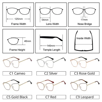 Ralferty Retro Sieviešu Brilles Rāmis Tuvredzība Recepte Pret Zilās Brilles, Dekoratīvie Metāla Rāmja Brilles lunette oculos