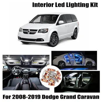 14 Spuldzēm, Balto Interjeru Canbus LED Auto Gaismas Komplekts piemērots 2008-2016 2017 2018 2019 Dodge Grand Caravan Bagāžnieka Lasījumā Licences Lampas