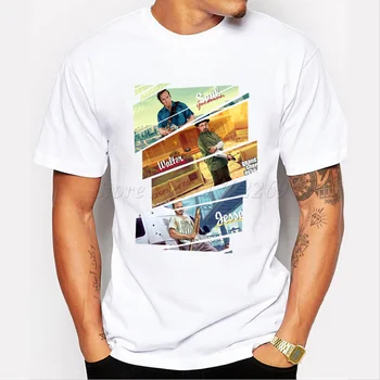 Walt un Jesse Iespiests T-krekls 2019 Vīriešu Breaking Bad Dizaina T krekls Atdzist Topi