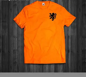 T Krekls Nīderlandes Klasiskās Lauva Logo, Holandes, Nīderlandes Cruyff Van Basten Futbola Jaunākās O-Veida Kakla Kokvilnas Ērti Homme Tee Krekls