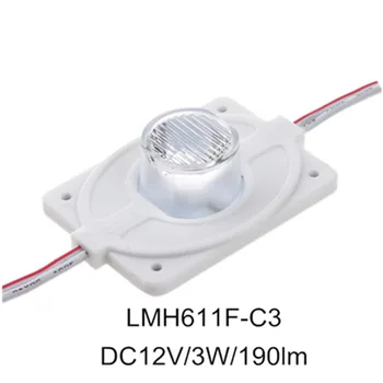 20pcs DC12V lieljaudas Ūdensdrošs LED Modulis ar injekcijas len (1LED, balts, 3W) Double-sided gaismas kārbas augstu spilgtumu