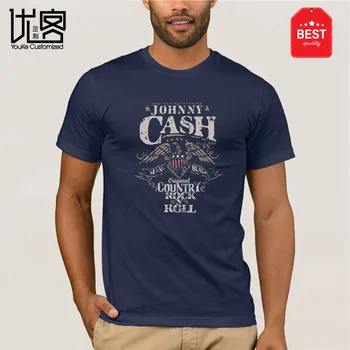 Oficiāli Licencēti Johnny Cash Valsts Rock N Roll T-Krekls Augstās Kvalitātes Custom Printed Topi Hipster Tees T Krekls