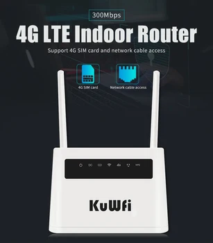KuWFi 4G Wifi Rūteris, 5000mAh 4G LTE Mobilo Wifi Hotspot Atslēgt Pasaules FDD/TDD LTE Sim Karte, Rūteris, 4 Lan Pieslēgvietu, līdz 32users