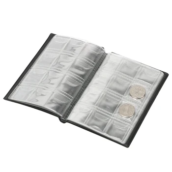 Monētu Kolekcijas Albumu, Grāmatu, Monētu Turētājs Albumi Mini Santīma Monētu Uzglabāšanas Soma Vācot Naudu Organizētāja Kolektora 120 Kabatām