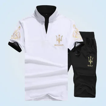 Īsām piedurknēm T-krekls Vīriešu Jauns Sporta Tērps, 2019. Gada Vasaras divdaļīga Gadījuma Vīriešu Uzvalks