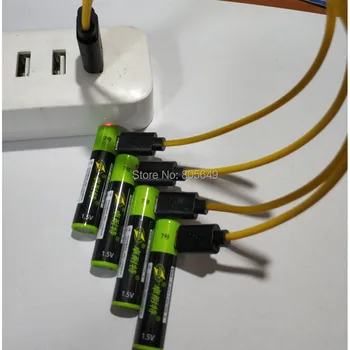2gab ZNTER 1,5 V AAA usb akumulators 600mAh li-polimēru li-po uzlādējams litija li-ion baterija (nav iekļauts usb kabelis