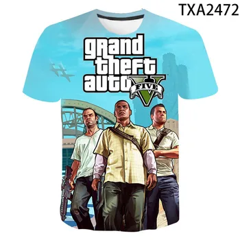 Vasaras Spēli Grand Theft Auto 4 3D, T kreklu apdruka Vīriešu Sieviešu Bērnu Modes Streetwear Zēns Meitene Bērniem Iespiests T-krekls Atdzist Topi Tee