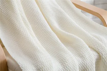 Kašmira Segu Adīta Sedziņa Augstas Kvalitātes Kažokādu Bumbu Baltu Segu, 120*180cm sofa cover cobertor Pleds uz gultas pārklājs