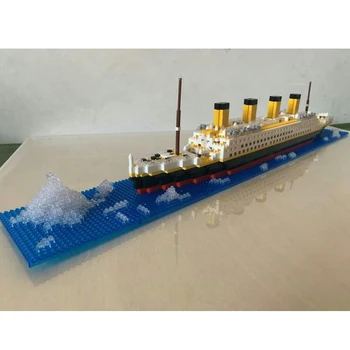 YZ 66503 Filmas Titānika Kuģa Laivu Iceverg 3D Modelis DIY 1860pcs Mazo Mini Dimanta Bloki, Ķieģeļi Celtniecības Rotaļlieta Bērniem, kas nav Kaste