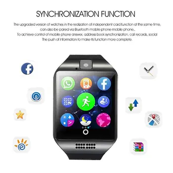 Bluetooth Smart Skatīties Vīrieši Q18 ar Touch Screen Liels Akumulators Atbalsta TF Sim Kartes, Kamera Android Tālrunis Elektroniskās uz Rokas