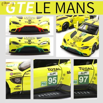 1:32 Sakausējuma Transportlīdzekļu Automašīnas Modeļa Aston & Martin Vantage GTE Le Mans Lējumiem Metāla Rotaļlieta Modelis Pull atpakaļ Skaņas, Gaismas Sacīkšu Auto
