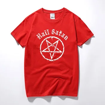 Krusa Sātans T-Krekls Pentagramma rock, goth pārdabisks sātana emo punk alternatīvu Dāvanu Top Modes streetwear tee kreklu homme