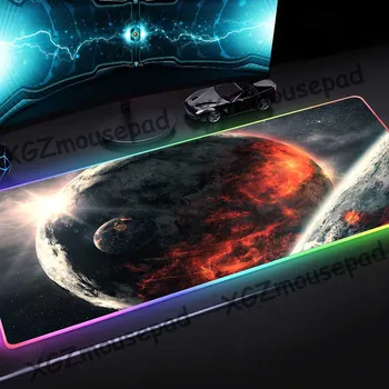 XGZ Visumu, Zemi, Ainavu Pasūtījuma Liela RGB Peles Paliktņa Precision Black Bloķēšanas Malas Datoru, Krāsains Gaismas Galda Paklājiņš ar neslīdošu