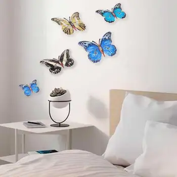 4gab Metāla Butterfly Mājas Dekoru Karājas Skulptūru Guļamistaba Iedvesmojošu TV Fona Ar Āķi Iekštelpu Āra Biroja Sienas Māksla