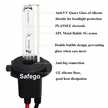 Safego mehānisko AC 12V 55W xenon HID komplekts Lukturu spuldzes H7 H11 H3, H4, H8, H9 H13 9004 9005 HB3 HB4 9006 9007 880 881 H27 6000K