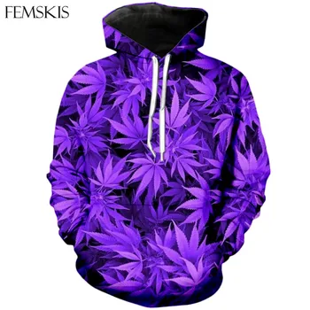 FEMSKIS Pavasara Rudens Modes Purpura Nezāļu pelēkā vārna 3D Drukas Vīriešu Sieviešu Ikdienas Kapuci sporta Krekls ar garām Piedurknēm Hoody Sports Wear