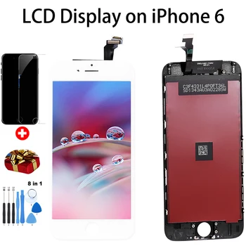 LCD Displejs Priekš iPhone 6 7 8 plus X Touch Screen Digitizer iPhone 6S 6SPlus Montāža Nomaiņa AAA+++ Kvalitāte ar Dāvanām