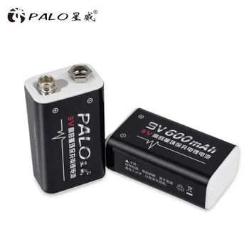PALO 4gab jauda 9v baterija 6F22 006p 9V Li-ion 600mah akumulatori digitālo kameru 9v bateriju radio