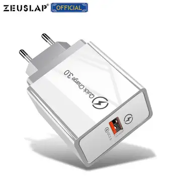 ZEUSLAP USB Quick Lādētājs 3.0 QC 4.0 Mobilā Tālruņa Lādētāju, Ātra Uzlāde Tablet Tālrunis Adapteri Portatīvo Monitoru, Lādētāju