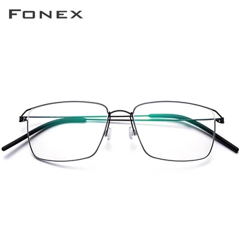 FONEX Titāna Sakausējuma Optisko Recepšu Brilles Jaunā Sieviešu Tuvredzība Brilles Rāmis Vīriešu, Ultravieglajiem Bezskrūvju Briļļu 98624