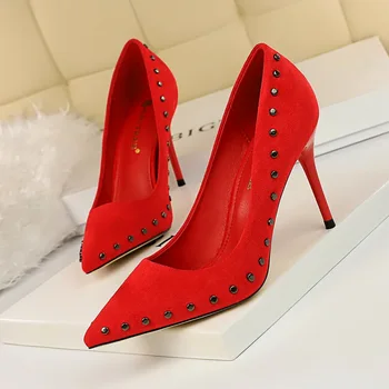 BIGTREE Kurpes Sieviešu Ir 2021. Augstiem Papēžiem Pamata biroja dāmas, Apavu Kniežu Sūkņi, Sexy Sievietes Papēži Modes Retro Zapatos Mujer De Vasaras