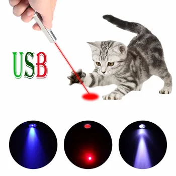 Mini lāzer Sarkanā Lāzera Rādāmkociņš USB Lādējamu 3 In 1 Pen Zibspuldzes Uzlādes UV Lāpu Kaķis Chaser Pildspalvu Lukturīti Daudzfunkciju