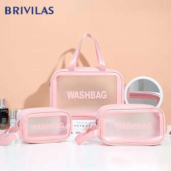 Brivilas caurspīdīgs kosmētikas soma sieviešu ūdensizturīgs grims soma mazgāt portatīvo ceļojumu uzglabāšanas tualetes piederumu soma make up modes maku