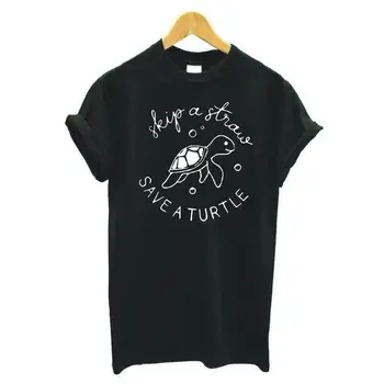 Smieklīgi Izlaist Salmu Saglabāt Bruņurupucis T Krekls Sievietēm, Topi Modes Estētisko Grafiskais Tee Kreklu Femme Balts Krekls Gadījuma Sieviešu T Krekls
