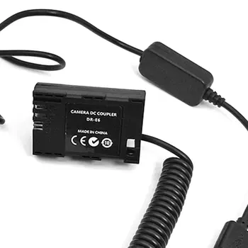USB Strāvas Kabeli Sieviešu 5.5 mm Savienotājs ar 8V Regulators Fotokameras Akumulatoru LĪDZSTRĀVAS Savienotāju LP-E6 DR-E6/AC-PW20 NP-FW50/BLN1
