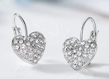 YTF1322 925 sterling sudraba jaunu modes sirds formas sieviešu auskari auskari sudraba adatu earclips