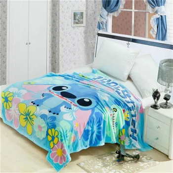 Disney Lilo Dūriens segu plānas mīksta flaneļa auduma 150*200cm gulta izplatās tīņi, zēns, meitene, Dīvāns Plakne Ceļojumu karikatūra segu dāvanas