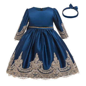 Ir 2021. Vasaras Baby Girl Dress Elegants Bērniem Kleitas Meitenēm Bērnu Drēbītes, Ziedu Princese Kleita Kāzu Vakara Puse Kleita