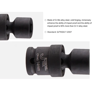 Jetech Cr-Mo 1/2 collu disku 6 punktu metriskās standarta universālā kontaktligzda ietekmes 10mm 11mm 12mm 13mm 14mm 15 mm 16 mm 17 mm 18mm, lai 24mm