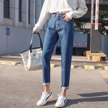 Kokvilnas džinsi baltā sieviete, augsts viduklis, šauri džinsi plus lieluma sieviete mamma jeans black 2020. gada pavasarī jaunu bēša zilā karstā pārdošanas