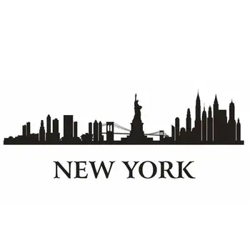 New York City Decal Sienas Uzlīmes, Vinila Uzlīmes, Dekori Sienas Māksla, Mājas Apdare, Orientieris Skyline Brīvības Statuja Sienas Decal