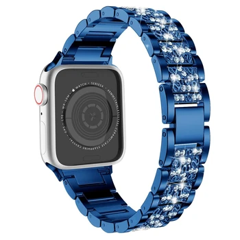 Jaunu, Zilu Joslu Apple Pulksteņu Siksniņas 6 5 4 SE sērijas 40mm 44mm watchband correa sieviešu pulseira aproce par iwatch 38mm 42mm