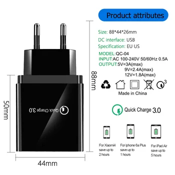 Olaf 48W USB lādētāju Ātri Uzlādēt 3.0 iPhone xr 7 Samsung A50 A70 oneplus 7 ES/ASV/UK Plug Sienas Ātrās Uzlādes Adapteri QC 3.0